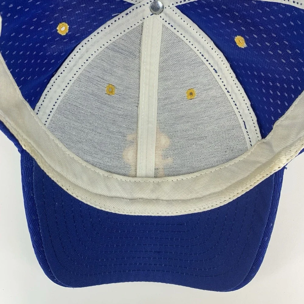 SM High School Hat Blue Gold M-L Adjustable Snapback Baseball Cap Vintage DeLong